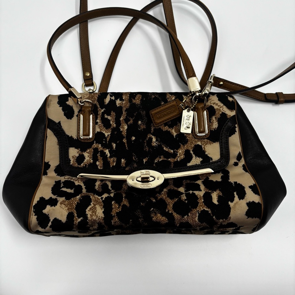 COACH Bag Ocelot Crossbody Leopard Madison 25642 Brown